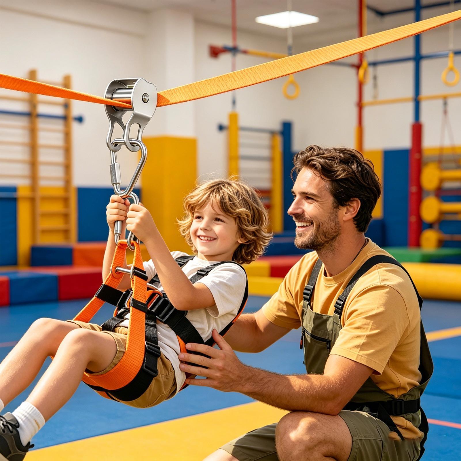 Kids Outdoor Yard Toys - Zip Line for Kids Balance Fun