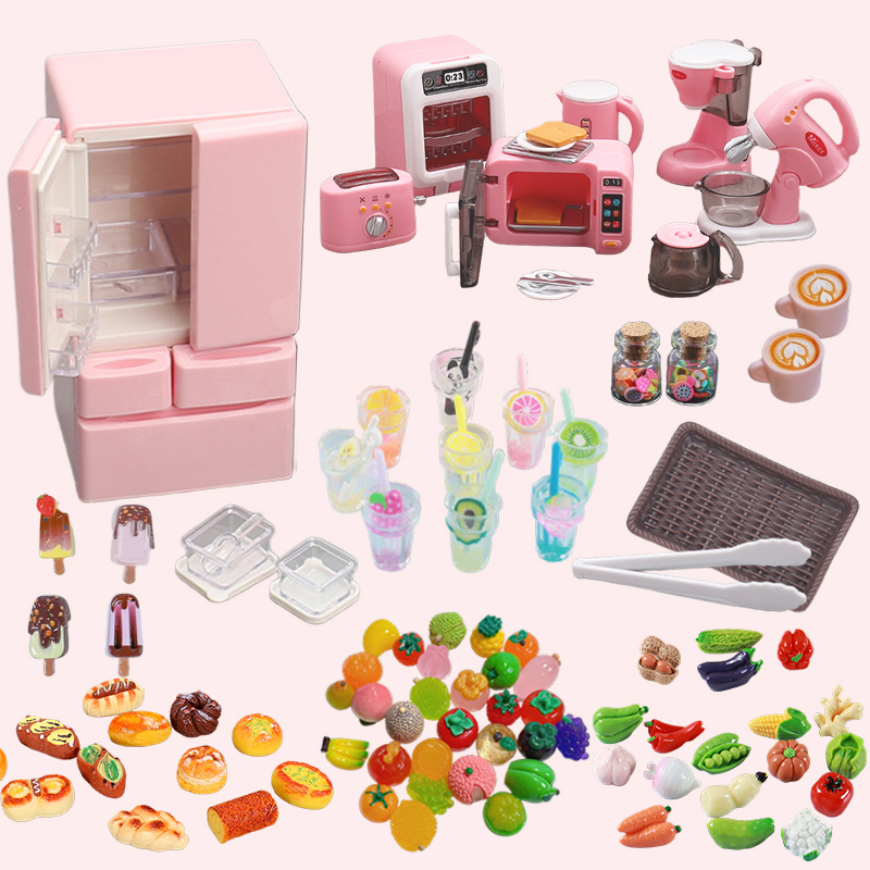 Kids Outdoor Kitchen Set - Kids Kitchen Toy Accessories Refrigerator Pretend