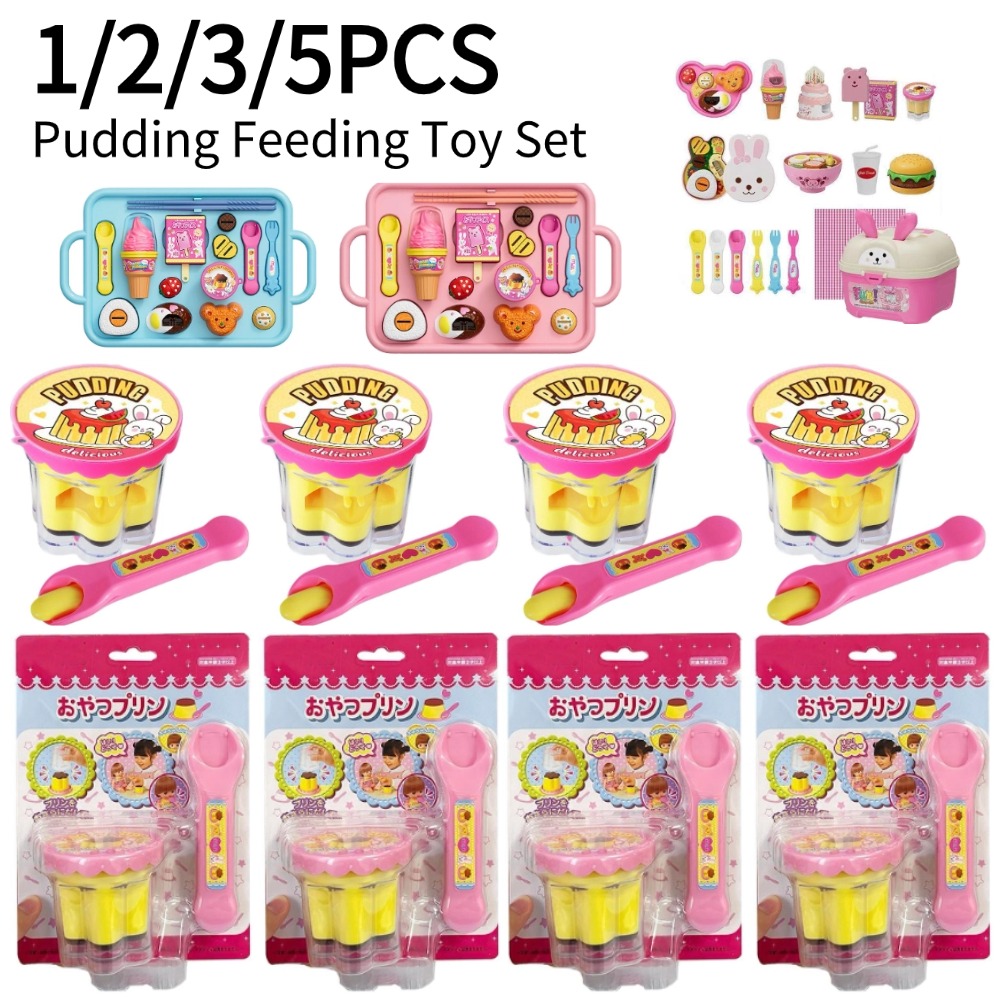 Kids Outdoor Kitchen Set - Pretend Play Pudding Feeding Toy Set
