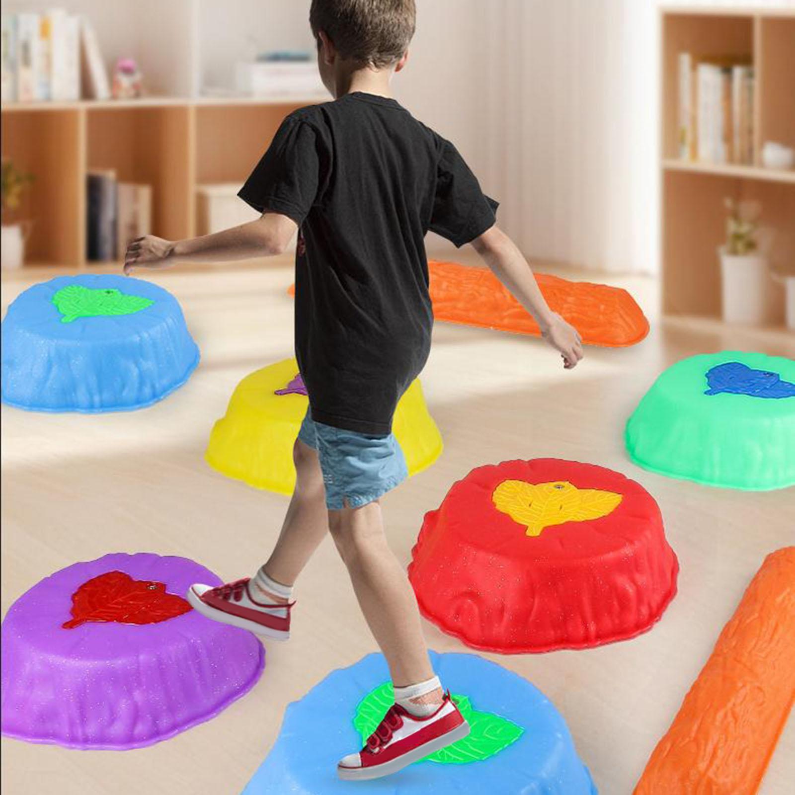 Kids Outdoor Obstacle Course Equipment - LED Kids Stepping Stones Obstacle Course
