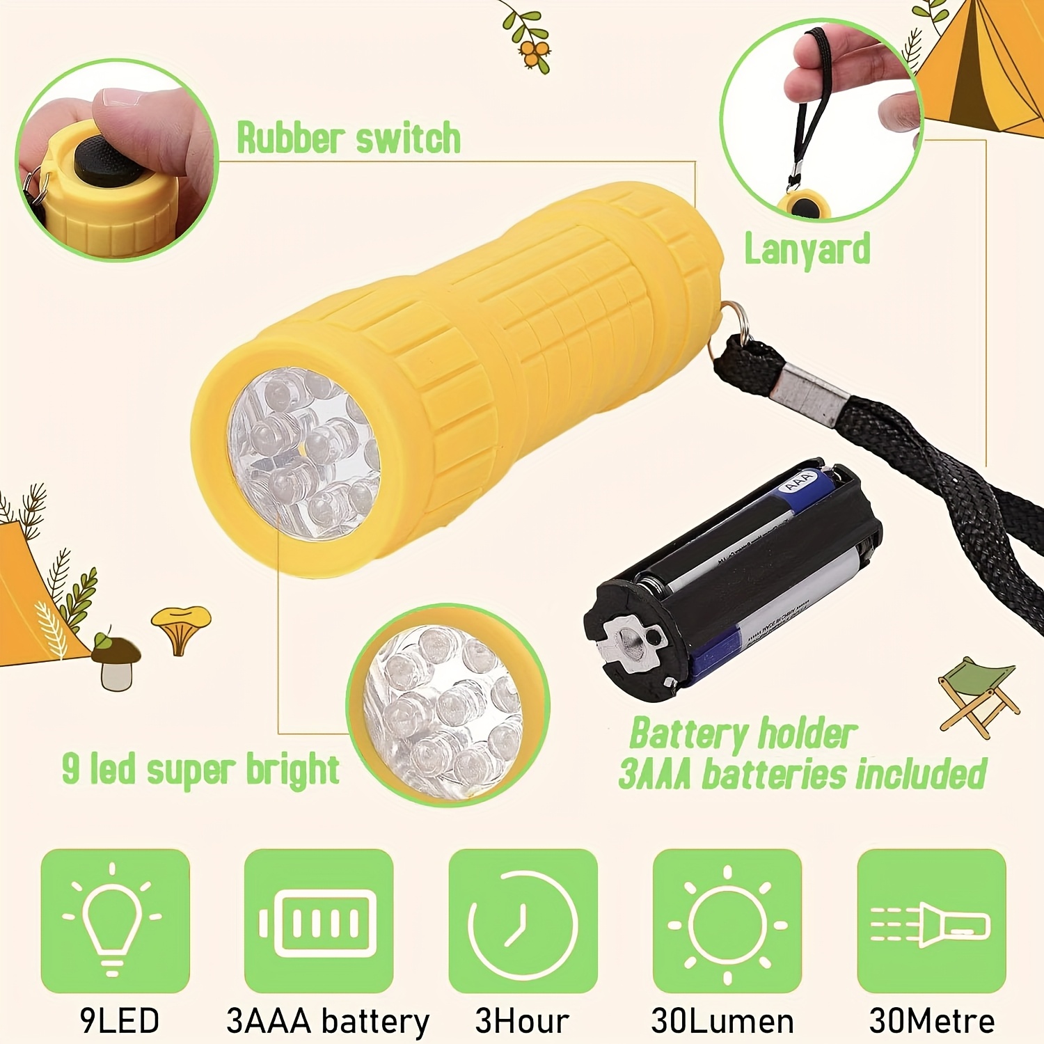 Mini Portable Flashlight Nine  - Children'S Outdoor recension och pris