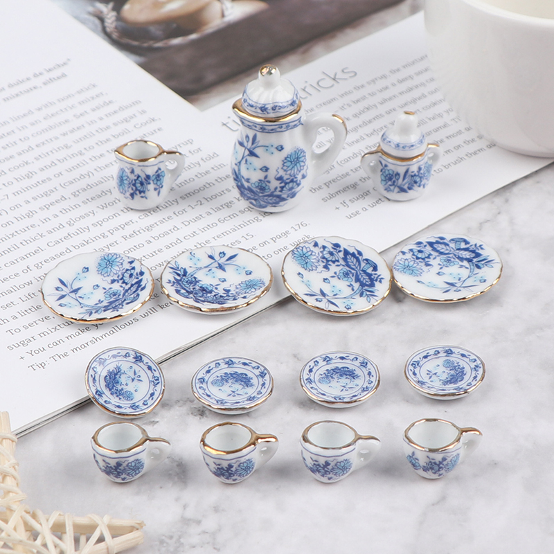 15Pcs 1:12 Miniature Porcelain - Kids Outdoor Kitchen Set recension och pris