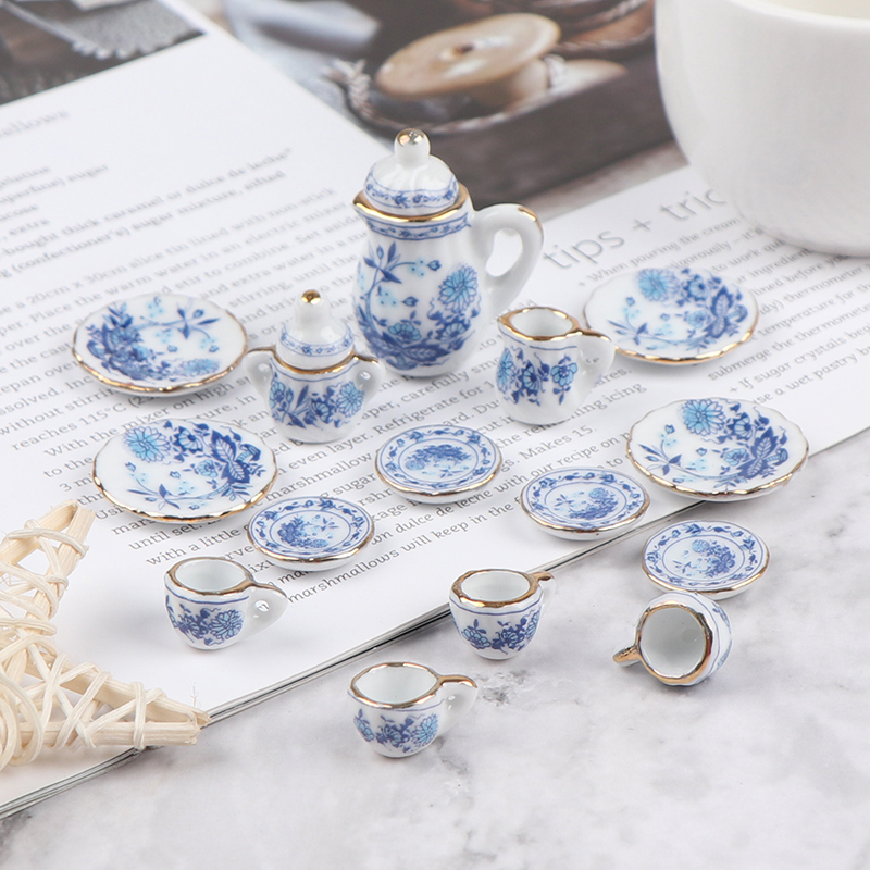 15Pcs 1:12 Miniature Porcelain - Kids Outdoor Kitchen Set recension och pris