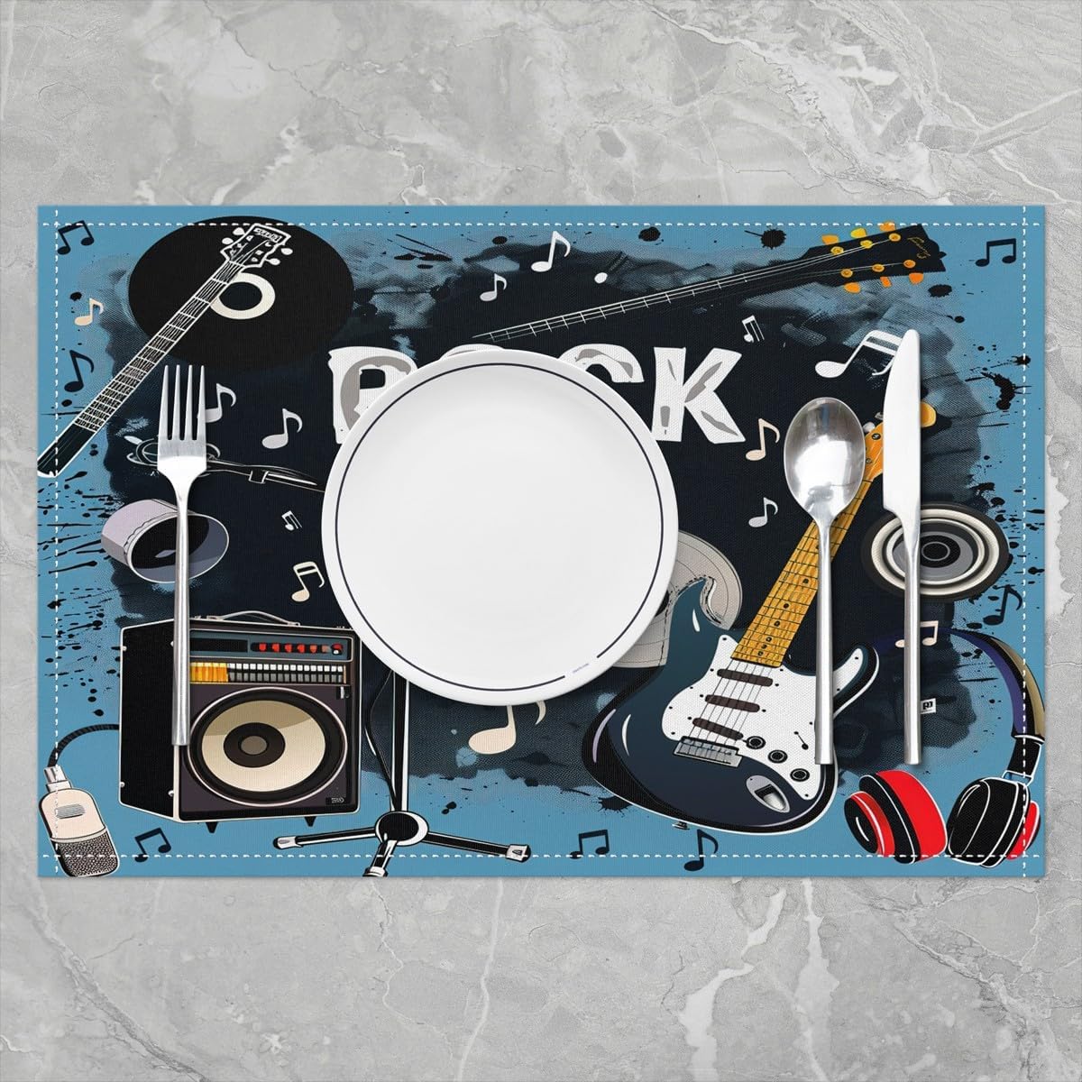 Rock Music Placemats Set of 4  - Kids Outdoor Kitchen Set recension och pris