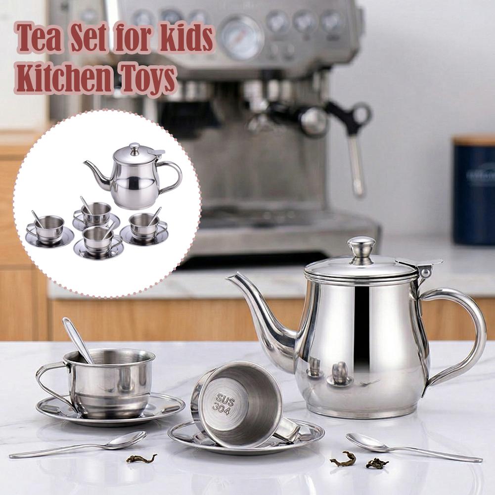 Kids Stainless Steel Tea Set P - Kids Outdoor Kitchen Set recension och pris