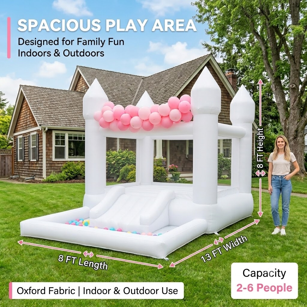 (Come with blower)13x8x8FT Inf - Kids Indoor Outdoor Trampoline recension och pris
